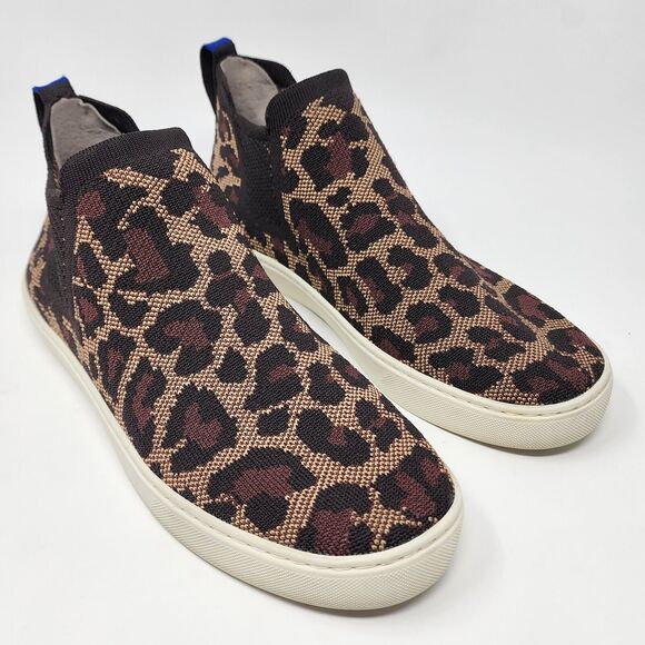 Rothy’s Shoes - Rothy's High Top Chelsea Sneakers Women's Sz 9 Wildcat Leopard Print Tan Black